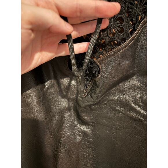 Understated Leather Mirage Micro Mini Dress Statement Grunge Party Festival Sz M - Picture 8 of 9